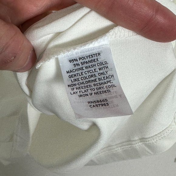 NEW Nordstrom Off White Mock Neck Layering Long Sleeve Top Size Small Minimalist - Picture 6 of 8